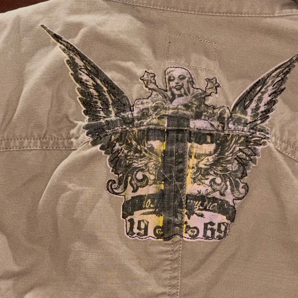 Buffalo David Bitton Tan Blazer with Floral Embroidery - Picture 8 of 14